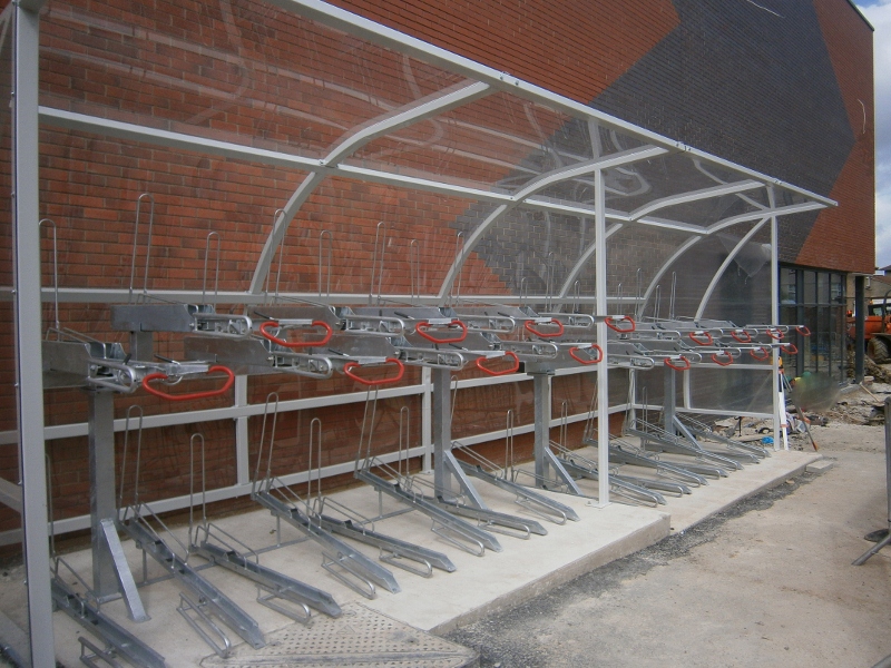 Solent Bike Shelter with Josta 2 Tier Racks