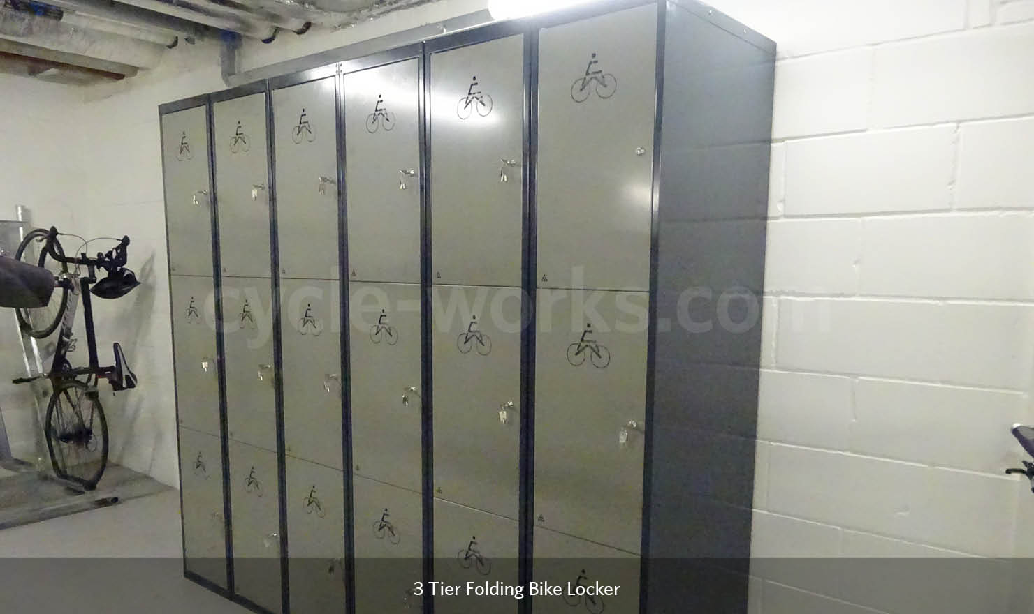 3 Tier Folding Bike Lockers Cycle Works