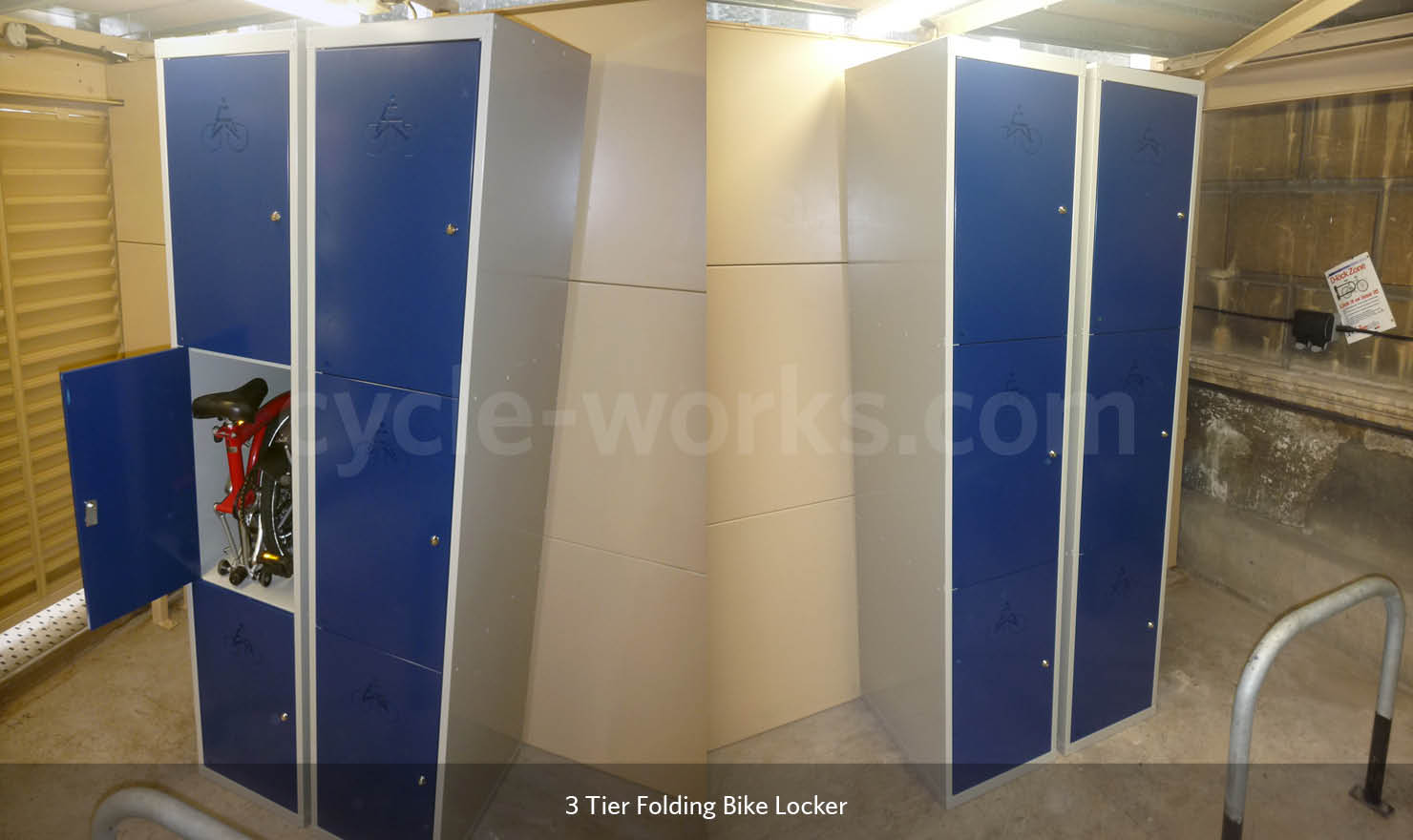 Folding Bike Lockers for 3 Bikes