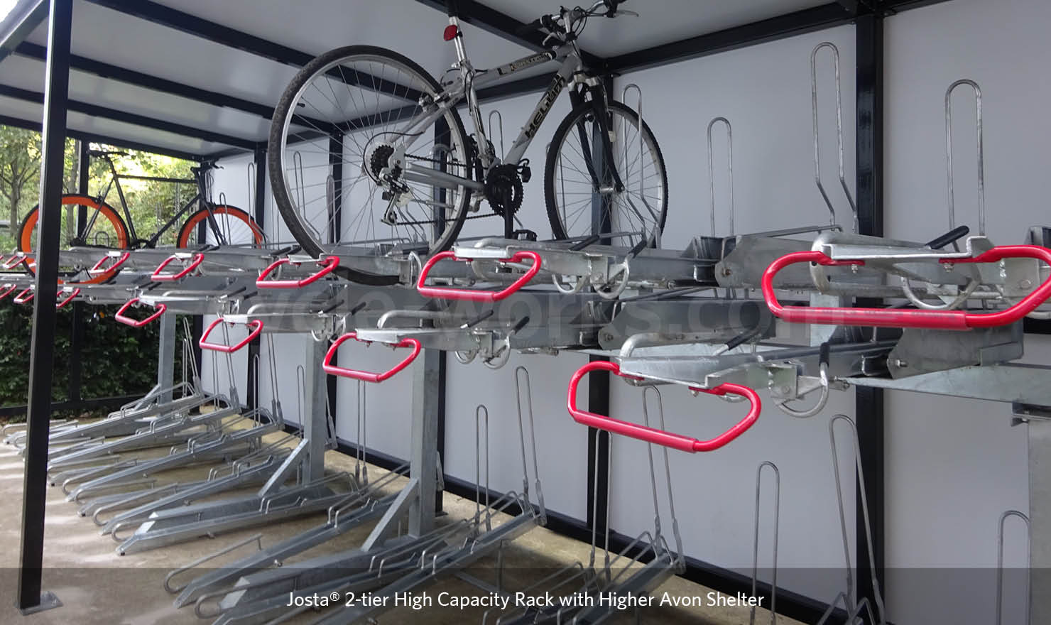 two tier bike storage