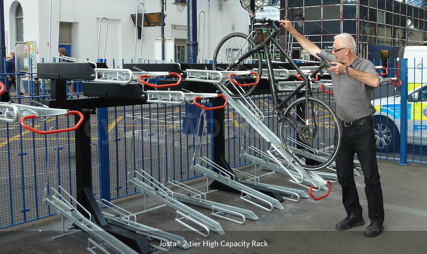 double stacked bike rack