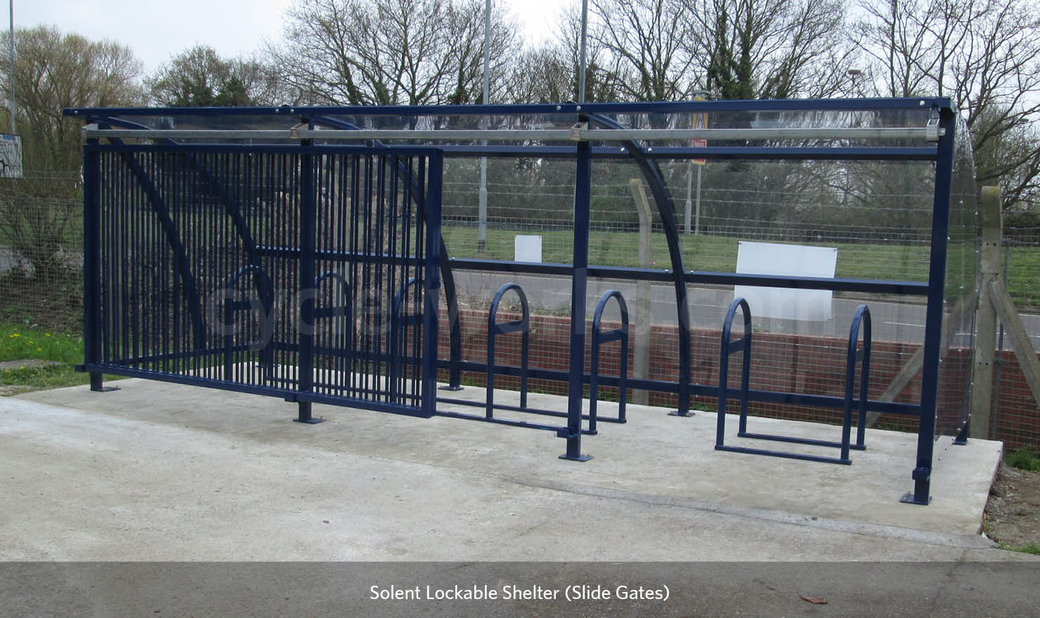 Outside Cycle Shelter with lockable gates