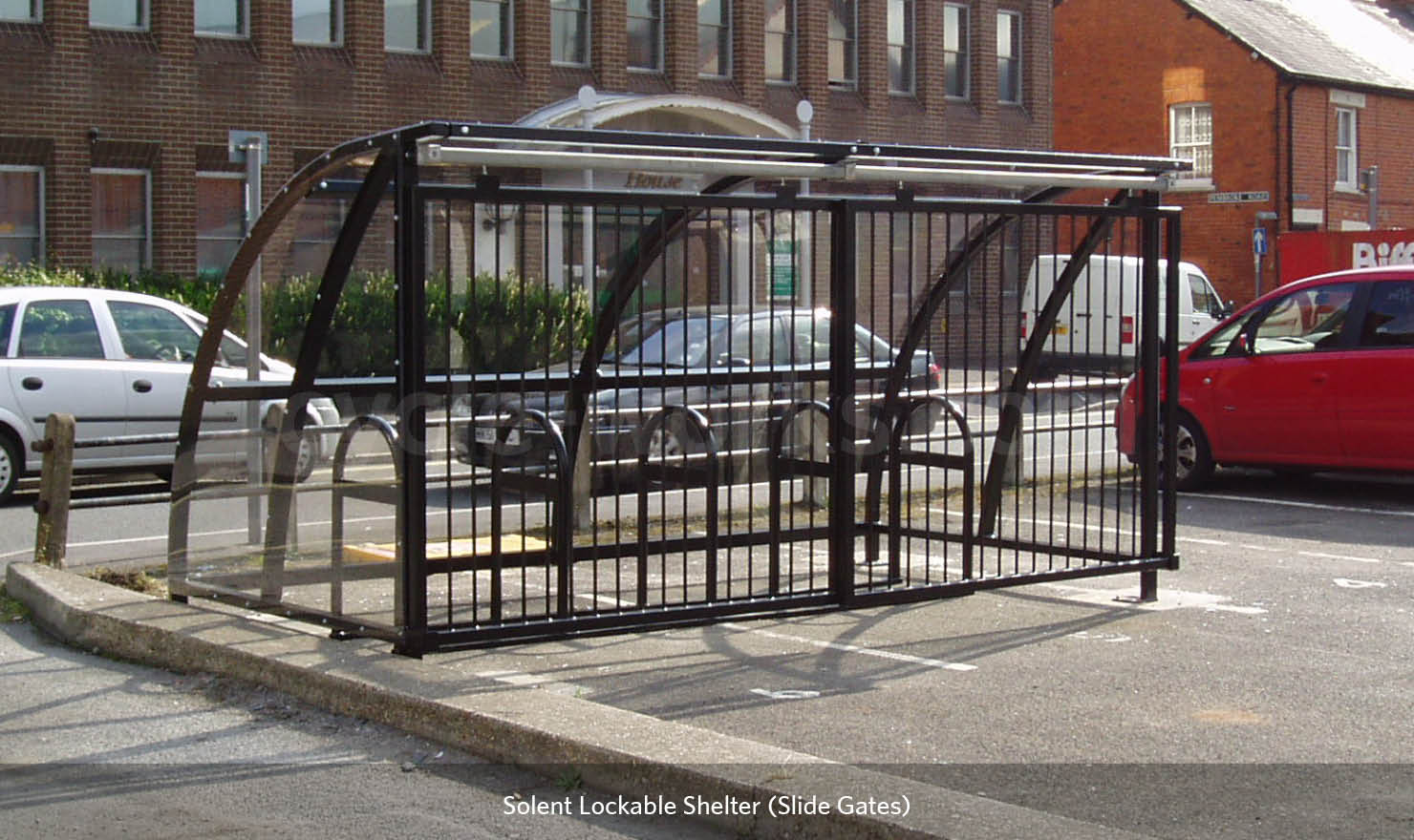 Bike Shelter with Lockable swing gates