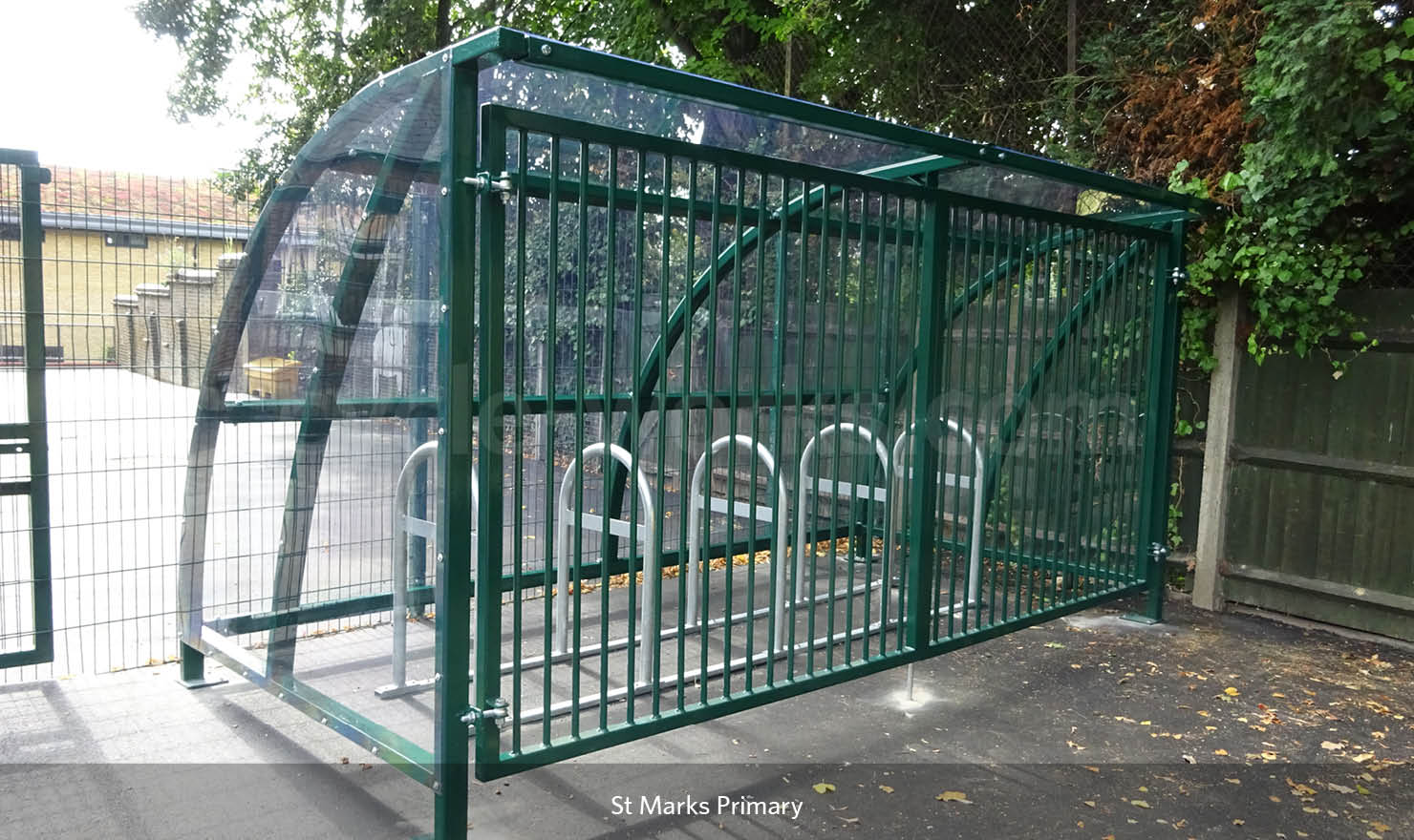 Solent Bike Shelter with Rounded A Racks