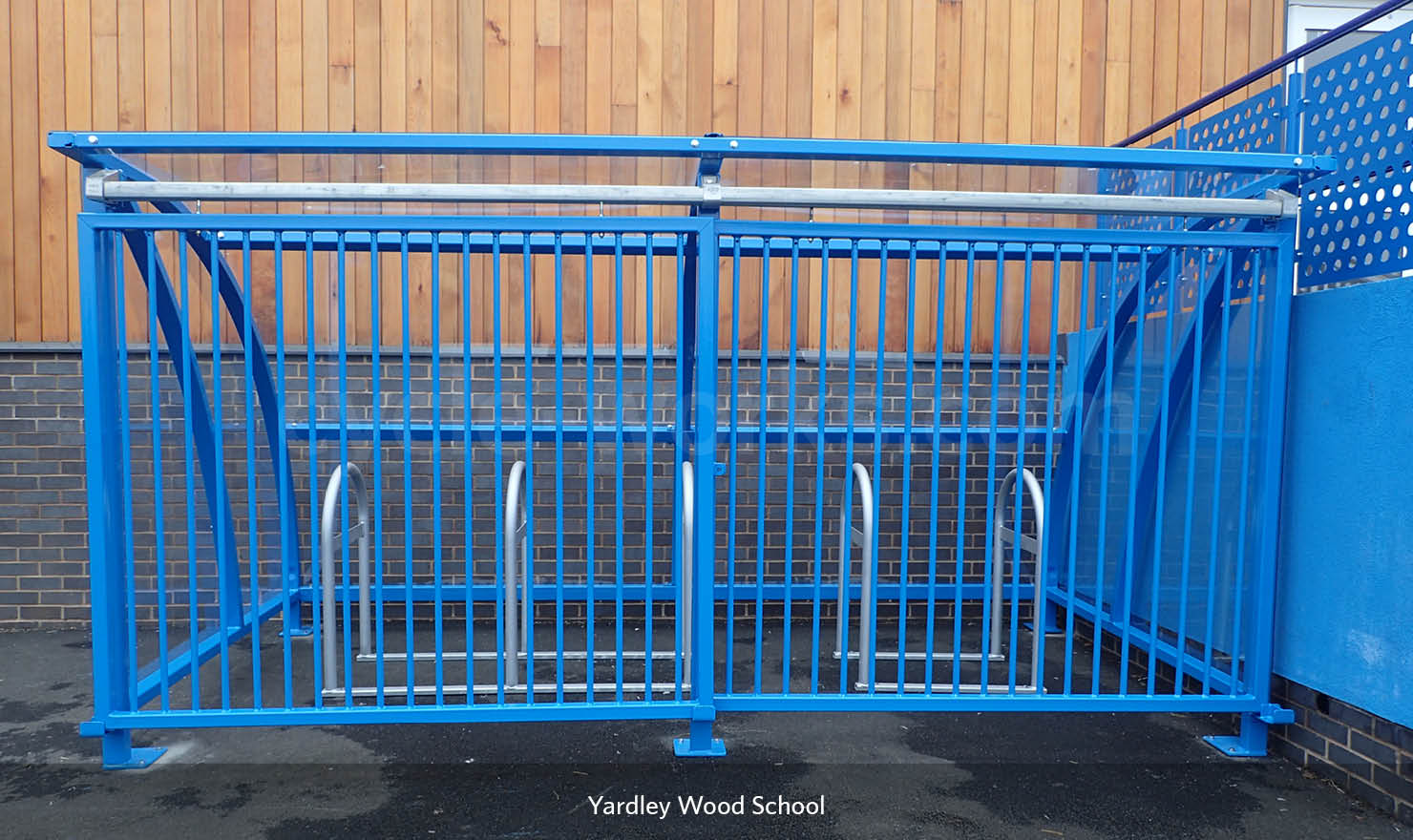 Solent Bike Shelter Installed with Rounded A Racks