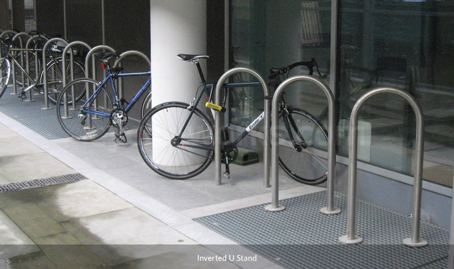 inverted u bike rack detail